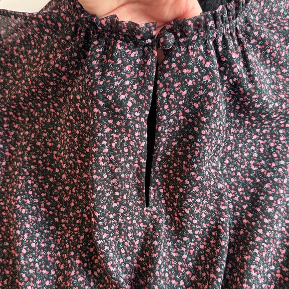 Rebecca Minkoff Floral Ruffled Mini Dress Sz Small S Feminine Modest Romantic - Picture 5 of 10